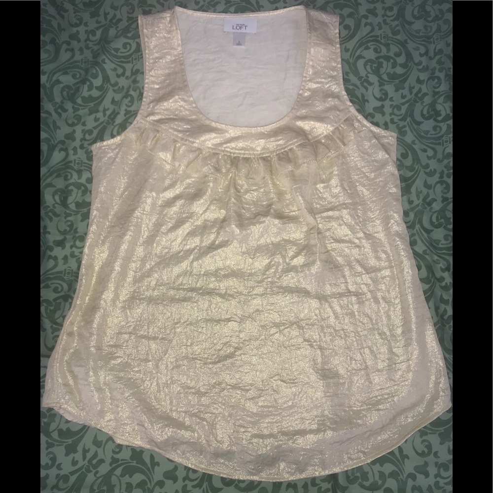 Gold tank with ruffle trim